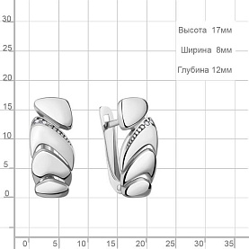 Серьги Аквамарин - Серебро 925, Фианит (арт. 400404А.5)