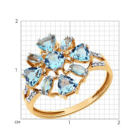 Кольцо Diamant - Золото 585, Топаз, Фианит (арт. 51-310-02436-1)