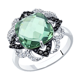 Кольцо SOKOLOV - Серебро 925, Синтетический кварц , Фианит (арт. 92011347)