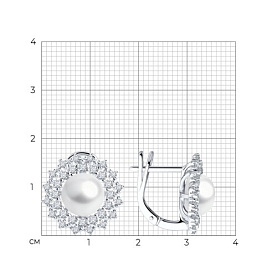 Серьги SOKOLOV - Серебро 925, Жемчуг культивированный, Фианит (арт. 92022965)