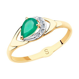 Кольцо SOKOLOV - Золото 375, Агат, Фианит (арт. 37715624)