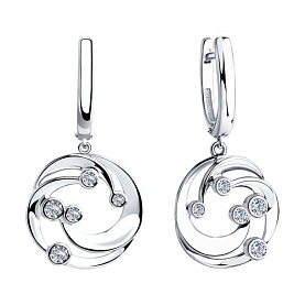 Серьги SOKOLOV - Серебро 925, Фианит (арт. 94023466)