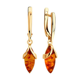 Серьги SOKOLOV - Серебро 925, Янтарь пресс. (арт. 83020439)