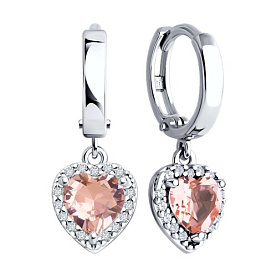 Серьги SOKOLOV - Серебро 925, Синтетический ситалл , Фианит (арт. 92022933)