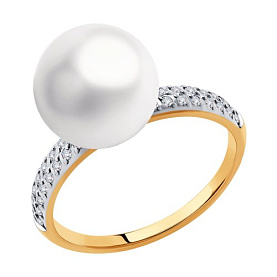 Кольцо SOKOLOV - Золото 585, Swarovski , Жемчуг культивированный (арт. 791167)