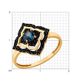 Кольцо SOKOLOV - Золото 585, Топаз, Фианит (арт. 717177)