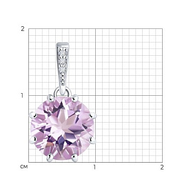 Подвеска Diamant - Серебро 925, Аметист, Фианит (арт. 94-330-02040-2)
