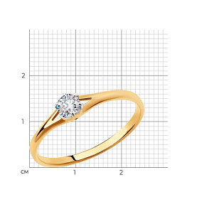 Кольцо SOKOLOV - Золото 375, Фианит (арт. 018518-4)