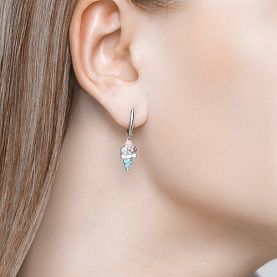 Серьги SOKOLOV - Серебро 925, Фианит, Эмаль (арт. 94022984)