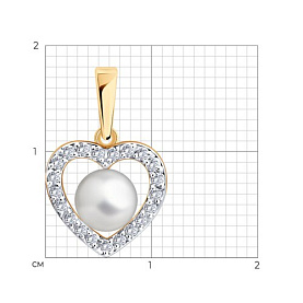 Подвеска SOKOLOV - Золото 585, Жемчуг культивированный, Фианит (арт. 793190)