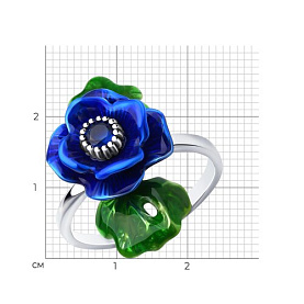 Кольцо SOKOLOV - Серебро 925, Фианит, Эмаль (арт. 94013134)