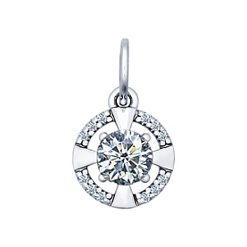 Подвеска SOKOLOV - Серебро 925, Фианит (арт. 94031344)