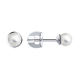 Серьги SOKOLOV - Серебро 925, Жемчуг синтетический (арт. 94020547)