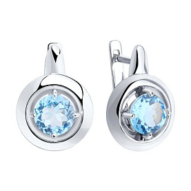 Серьги Diamant - Серебро 925, Топаз (арт. 94-320-00782-1)