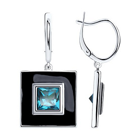 Серьги SOKOLOV - Серебро 925, Синтетический ситалл , Эмаль (арт. 92022230)