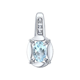 Подвеска SOKOLOV - Серебро 925, Топаз, Фианит (арт. 92030870)