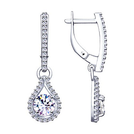 Серьги SOKOLOV - Серебро 925, Фианит (арт. 94023063)