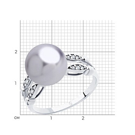 Кольцо SOKOLOV - Серебро 925, Жемчуг культивированный, Фианит (арт. 94012918)