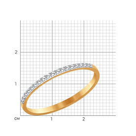 Кольцо SOKOLOV - Золото 375, Фианит (арт. 016924-4)