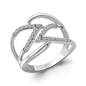 Кольцо Аквамарин - Серебро 925, Фианит (арт. 600132А.5)