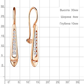 Серьги Аквамарин - Серебро 925, Фианит (арт. 48951А.6)