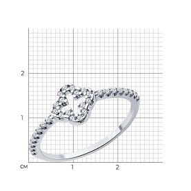 Кольцо SOKOLOV - Серебро 925, Фианит (арт. 94013845)