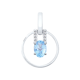 Подвеска SOKOLOV - Серебро 925, Топаз, Фианит (арт. 92030554)