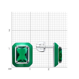 Серьги SOKOLOV - Серебро 925, Фианит, Эмаль (арт. 94027100)