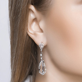 Серьги SOKOLOV - Серебро 925, Горный хрусталь, Фианит (арт. 92021520)