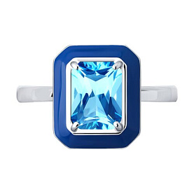 Кольцо SOKOLOV - Серебро 925, Фианит, Эмаль (арт. 94014599)