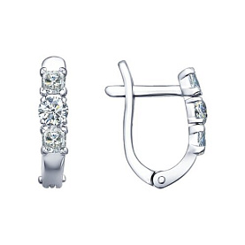 Серьги SOKOLOV - Серебро 925, Фианит (арт. 94021704)
