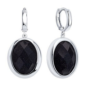 Серьги Diamant - Серебро 925, Авантюриновое стекло (арт. 94-321-02318-1)