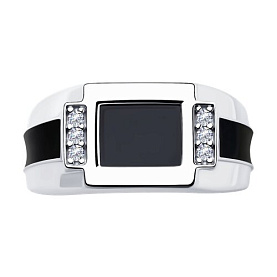 Кольцо Diamant - Серебро 925, Синтетическая шпинель, Фианит, Эмаль (арт. 94-112-00488-1)