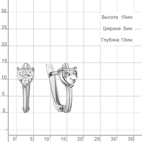 Серьги Аквамарин - Серебро 925, Фианит (арт. 400550.5)