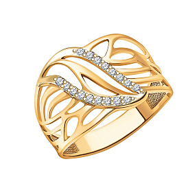 Кольцо Атолл - Серебро 925, Фианит (арт. 10214з-925)