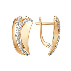 Серьги ЮФ Династия - Золото 375, Фианит (арт. 013822-5102)