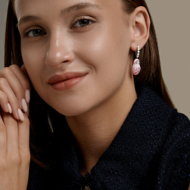 Серьги SOKOLOV - Серебро 925, Жемчуг имитация, Эмаль (арт. 94027503)