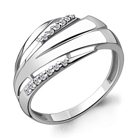 Кольцо Аквамарин - Серебро 925, Фианит (арт. 64687А.5)