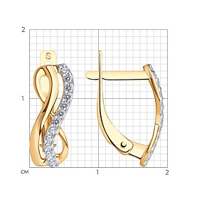 Серьги SOKOLOV - Золото 585, Фианит (арт. 027155)