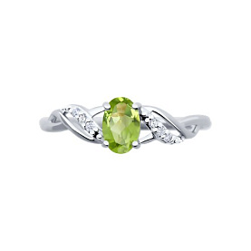 Кольцо Diamant - Серебро 925, Фианит, Хризолит (арт. 94-310-00177-2)