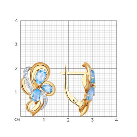 Серьги SOKOLOV - Золото 375, Топаз, Фианит (арт. 37724993)
