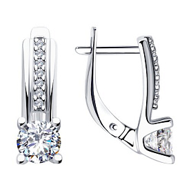 Серьги SOKOLOV - Серебро 925, Фианит (арт. 94025674)