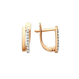 Серьги ЮФ Династия - Золото 375, Фианит (арт. 000762-5102)