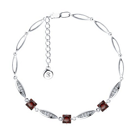 Браслет SOKOLOV - Серебро 925, Гранат, Фианит (арт. 92050119)
