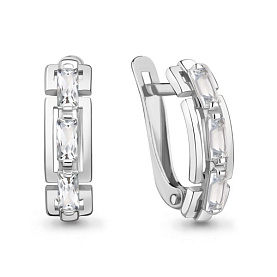 Серьги Аквамарин - Серебро 925, Фианит (арт. 49139.5)