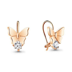 Серьги Аквамарин - Серебро 925, Фианит (арт. 48780А.6)