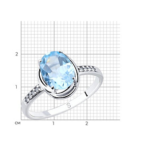 Кольцо SOKOLOV - Серебро 925, Топаз, Фианит (арт. 92011768)