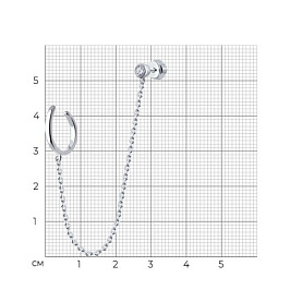 Серьга SOKOLOV - Серебро 925, Фианит (арт. 94170245)