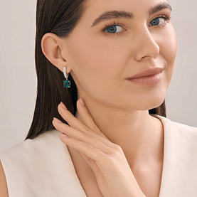 Серьги SOKOLOV - Серебро 925, Кварц, Фианит (арт. 92023195)