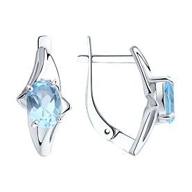 Серьги Diamant - Серебро 925, Топаз (арт. 94-320-00587-1)